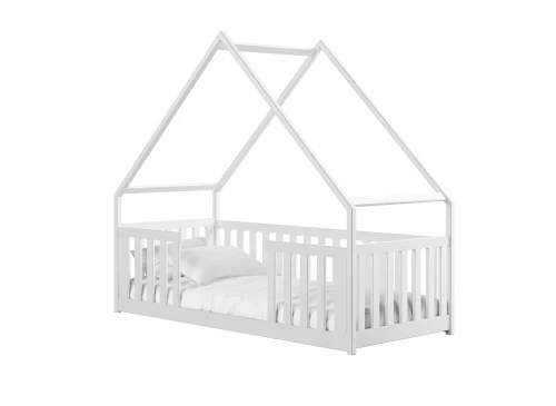 BEE 80x200 Weiß Montessori-Bodenbett für Kinder Hausbett Lano Möbel