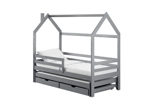 DANEK 80x200 Hellgrau Ausziehbett Hausbett Lano Möbel