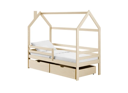 LILA 80x180 Kiefer Einzelbett für Kinder Hausbett Lano Möbel