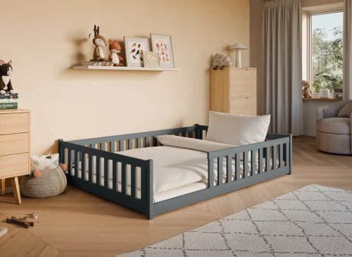 MATI 140x200 Graphit Montessori-Bodenbett für Kinder Lano Möbel