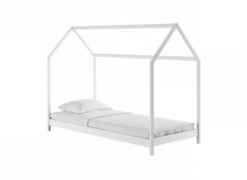 LUCKY 90x200 Weiß Montessori-Bodenbett für Kinder Hausbett Lano Möbel