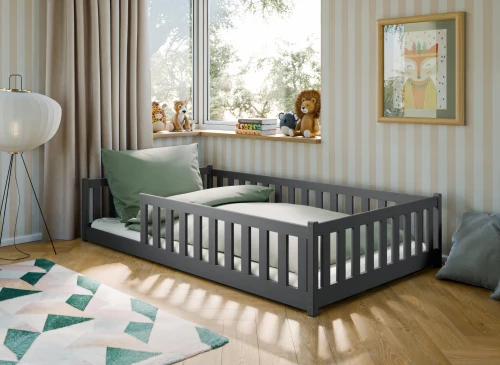 OTIS 120x200 Graphit Montessori-Bodenbett für Kinder Lano Möbel