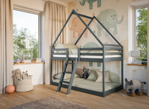 SWEET 90x200 Graphit Etagenbett Hausbett Lano Möbel