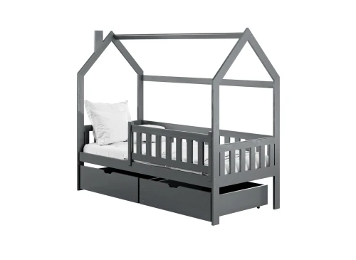 NATAN 90x190 Graphit Einzelbett für Kinder Hausbett Lano Möbel
