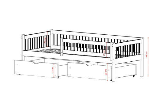 EDI 90x180 Çam Çocuk Yatağı Lano Meble