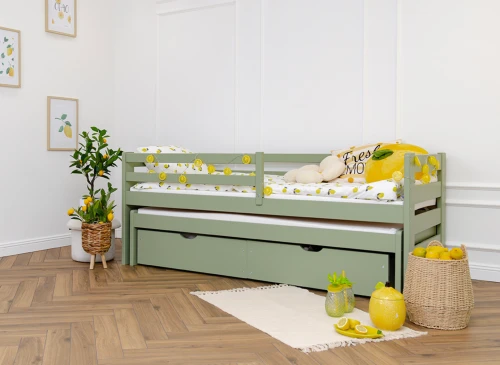 SENSO 90x180 Zeytin Yeşili Sürgülü Çift Kişilik Yatak Lano Möbel
