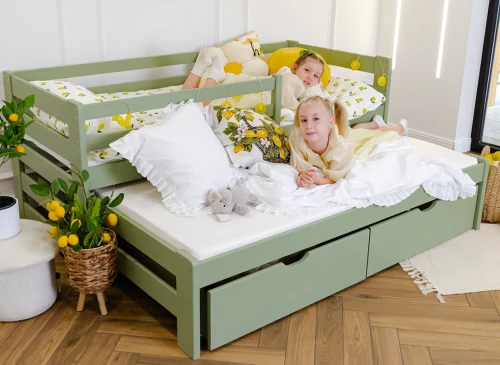SENSO 90x180 Zeytin Yeşili Sürgülü Çift Kişilik Yatak Lano Möbel