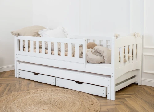 AMELKA 90x180 Weiß Kinderbett mit Ausziehbett Lano Möbel
