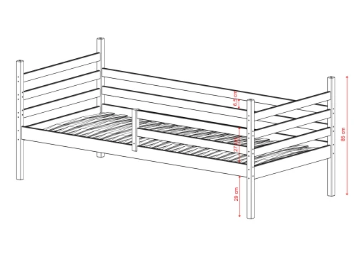 MELANI 80x200 Kaschmir Einzelbett für Kinder Lano Möbel