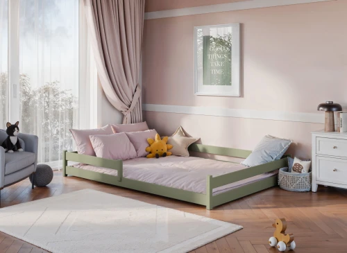 FINI 140x200 Zeytin Yeşili Montessori Yer Yatağı - Çocuk Yatağı Lano Möbel