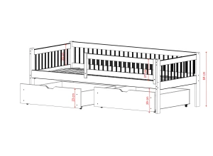 EDI 80x160 Zeytin Yeşili Tek Kişilik Çocuk Yatağı Lano Möbel