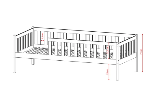 ADA 80x200 Kaschmir Einzelbett für Kinder Lano Möbel