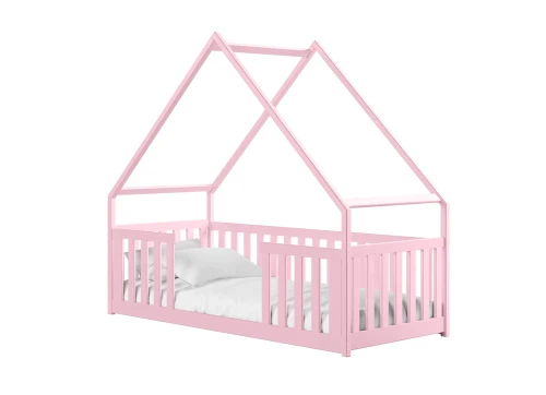 BEE 90x190 pembe ev tipi çocuk yatağı Lano Meble