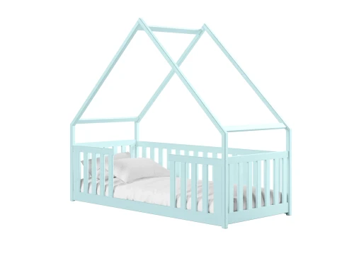BEE 90x180 Blau Montessori-Bodenbett für Kinder Hausbett Lano Möbel