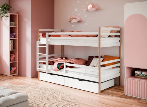 GUSTO 90x200 Beyaz + Kayın Ranza Lano Möbel