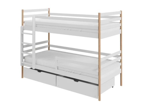 GUSTO 80x180 beyaz + kayın ranzalı yatak Lano Möbel