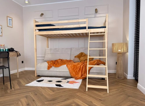 SAVIO 90x200/140x200 Rosa Etagenbett mit ausziehbarem Sofa beige Stoff  perfect harmony 02 Lano Möbel