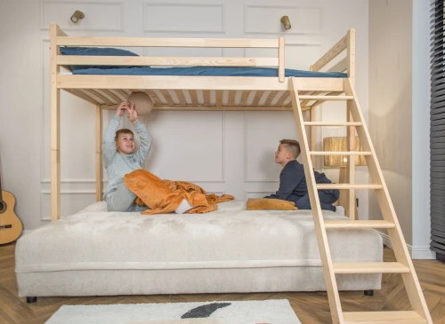 SAVIO 90x200/140x200 Kiefer Etagenbett mit ausziehbarem Sofa beige Stoff  perfect harmony 02 Lano Möbel