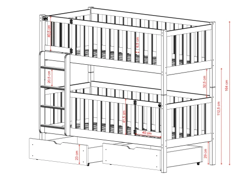 KSAWERY 80x180 Weiß Etagenbett Lano Möbel