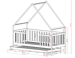 MAGIC 80x200 Graphit Ausziehbett Hausbett Lano Möbel