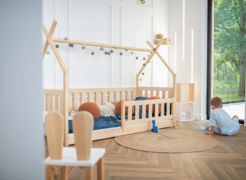 BOGUŚ 90x200 Kiefer Montessori-Bodenbett für Kinder Tipi Lano Möbel
