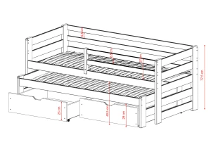 SENSO 80x180 Rosa Kinderbett mit Ausziehbett Lano Möbel
