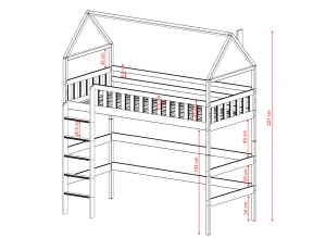 OTYLIA 80x190 Zeytin Yeşili Tek Kişilik Loft Yatak Lano Möbel