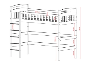 MIA 80x190 Zeytin Yeşili Tek Kişilik Loft Ranza Yatak Lano Möbel