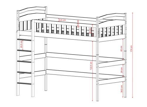MIA 80x190 Mavi Ranza Loft Yatak Lano Meble