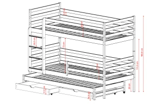 LUK 80x180 cashmere bunk bed Lano Furniture