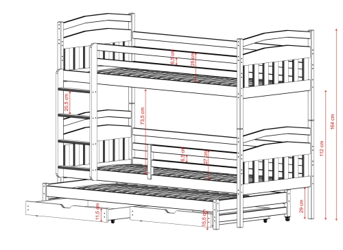 ALAN 80x190 Kiefer Etagenbett Lano Möbel