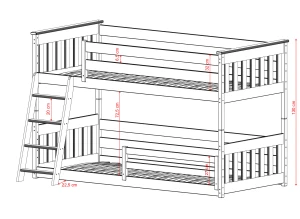 KEVIN 90x190 Rosa Etagenbett Lano Möbel