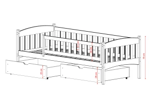 GUCIO 90x180 Blau Einzelbett für Kinder Lano Möbel
