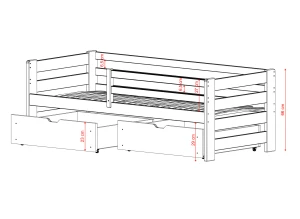 ERGO 80x160 Blau Einzelbett für Kinder Lano Möbel