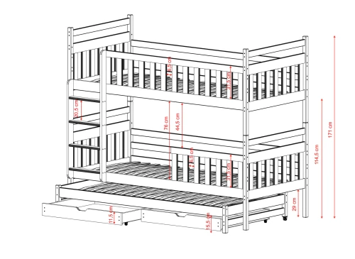KLARA 90x200 Kül Grisi Yavrulu Ranza Lano Meble