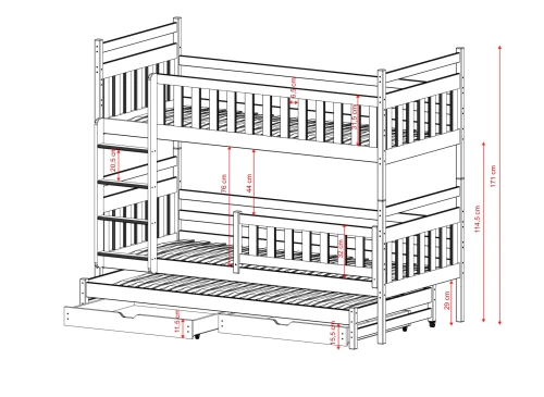 KLARA 90x180 Çam Ranza Lano Meble