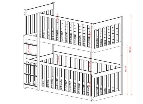 KONRAD 80x160 pembe ranza Lano Meble