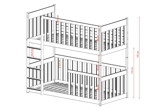 KONRAD 90x200 Hellgrau Etagenbett Lano Möbel