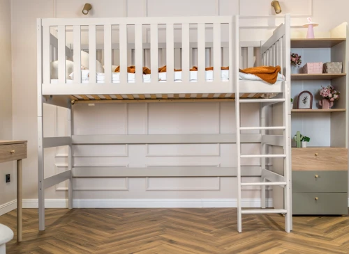 LAURA 80x160 kaşmir tek kişilik ranzalı loft yatak Lano Meble