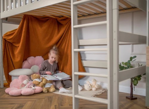 LAURA 90x200 kaşmir tek kişilik loft ranza Lano Möbel