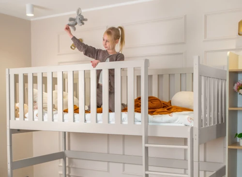 LAURA 90x200 kaşmir tek kişilik loft ranza Lano Möbel