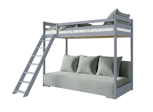 SOFINO 90x200/140x200 Kül Grisi Açılır Kanepeli Ranza, Gri Zoom 15 Sage Kumaş Lano Meble
