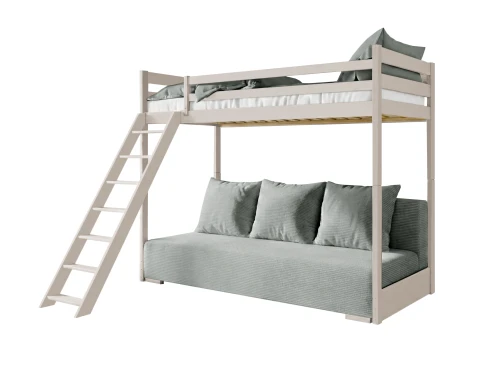SOFINO 90x200/140x200 Kaschmir Hochbett mit ausziehbarem Sofa Stoff Grau Zoom 15 Sage Lano Möbel