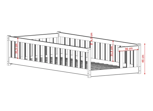 ZOYA 80x180 Kiefer Einzelkinderbett Lano Möbel