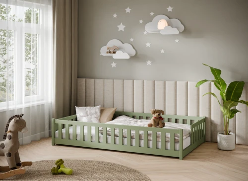 IVY 120x200 Zeytin Yeşili Tek Kişilik Çocuk Yatağı Lano Mobilya