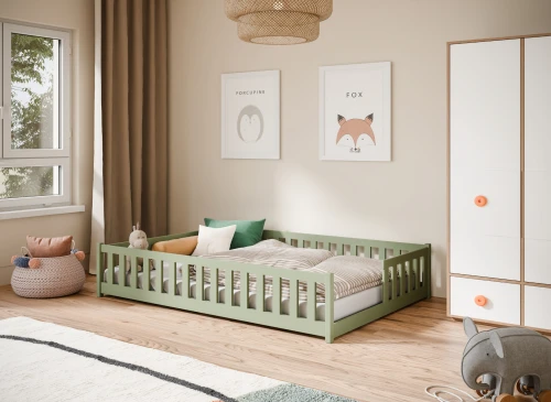 LEVI 140x200 Zeytin Yeşili Tek Kişilik Çocuk Yatağı Lano Mobilya