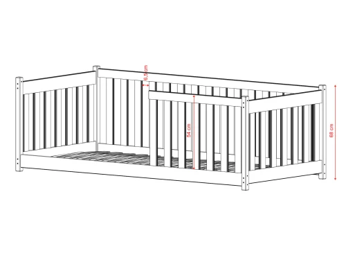 CONCEPT 80x190 Milchschokolade Einzelkinderbett Gitterbett Lano Möbel
