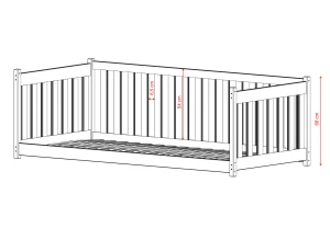 CONCEPT 90x190 Zartbitterschokolade Einzelkinderbett Gitterbett Lano Möbel