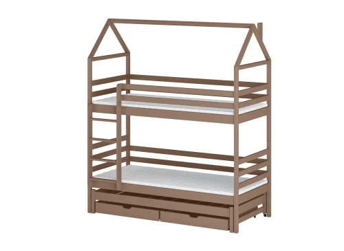 DALIA 80x160 Milchschokolade Etagenbett Hausbett Lano Möbel