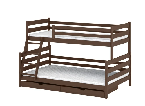 FAMI 90x200/120x200 Bitter Çikolata Geniş Alt Yataklı Ranza Lano Meble